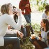 Weinwanderung Gruppe Pause